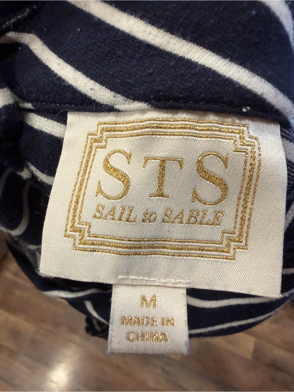 Sail to Sable Navy and White Striped A-Line Halter Top - Picture 3 of 3